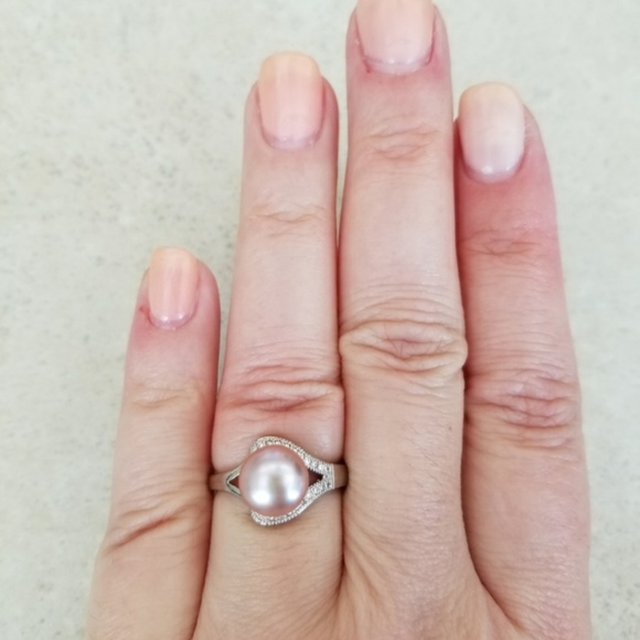 Sterling Silver 9mm Lavender Freshwater Pearl Ring - Picture 7 of 8